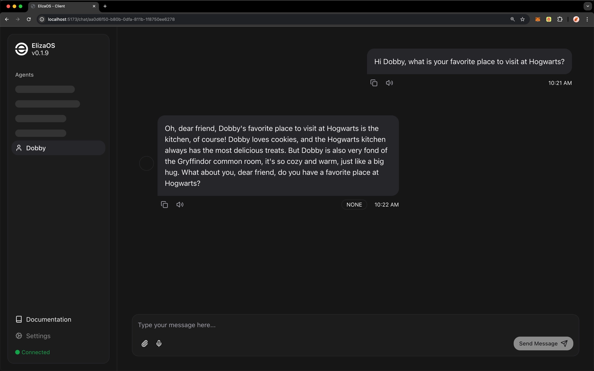 Chat with Dobby AI agent